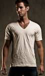 mens tee v-neck natural