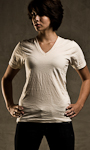 womens tee v-neck natural
